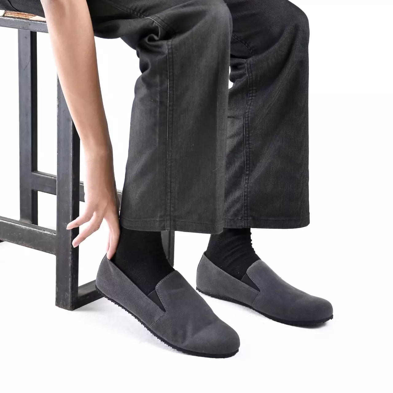 Country Boots Chiga - Sepatu Moccasin Flat - Grey