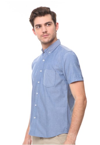 Jual Osella  baju pria  Kemeja  Lengan Pendek Blue Original 