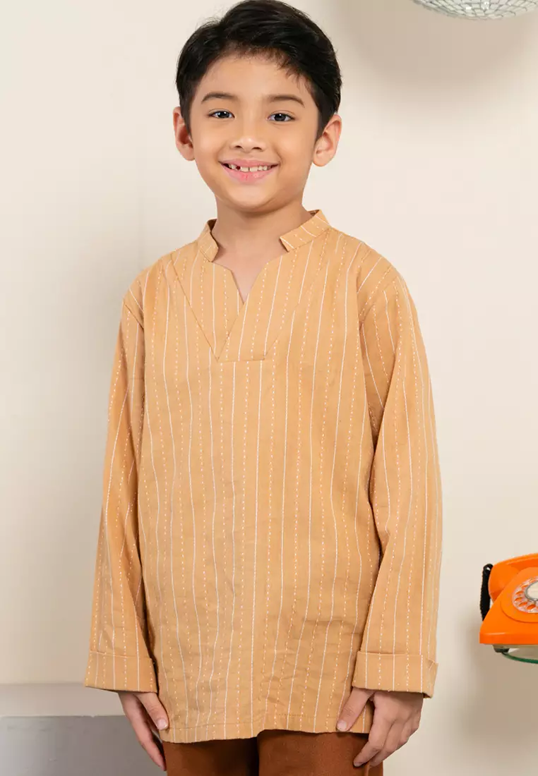 Cotton V-Neckline Baju Melayu Set