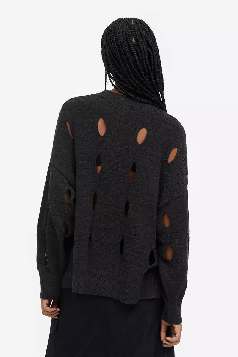 Hole-knit jumper
