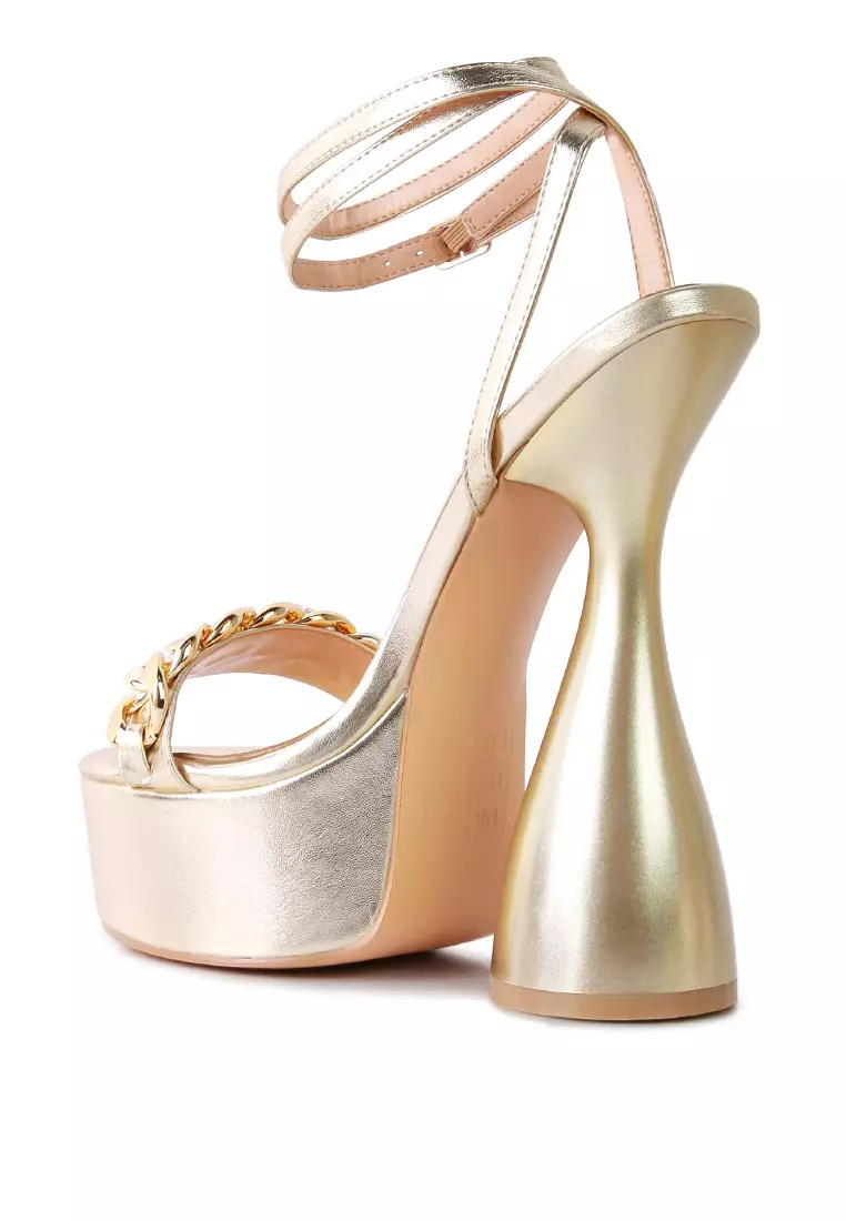 Gold chunky sandals online