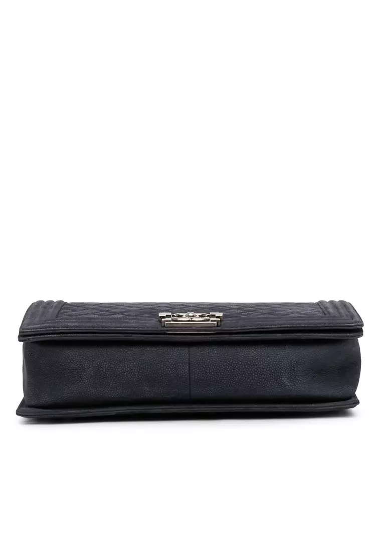 Pre-Loved Chanel Large Iridescent Quilted Caviar Boy Flap