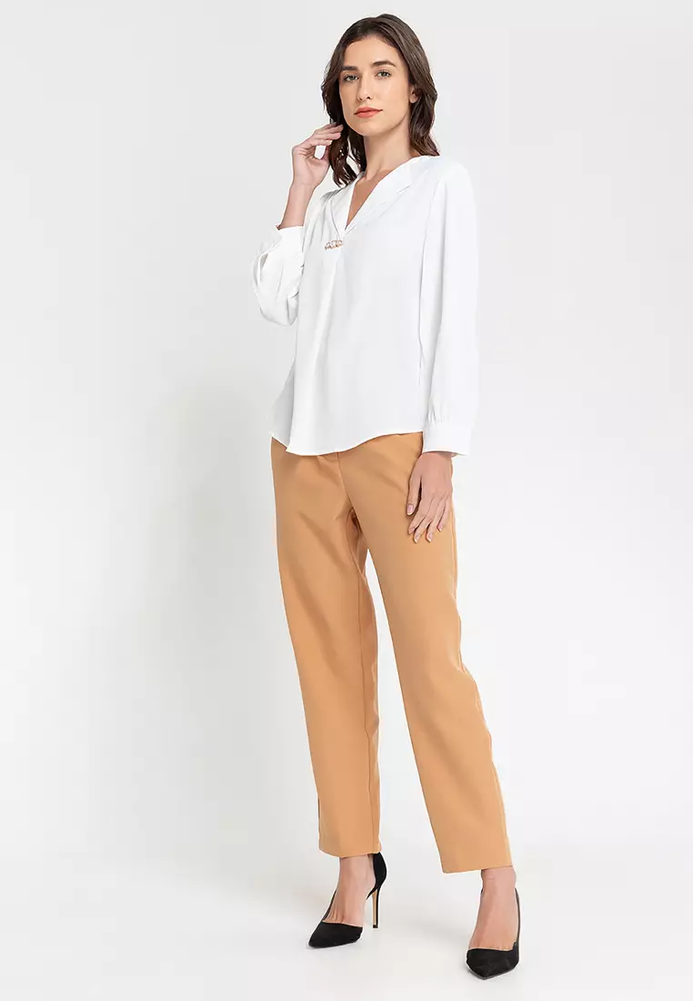 Cartel Flat Collar With Bishop Sleeves Top