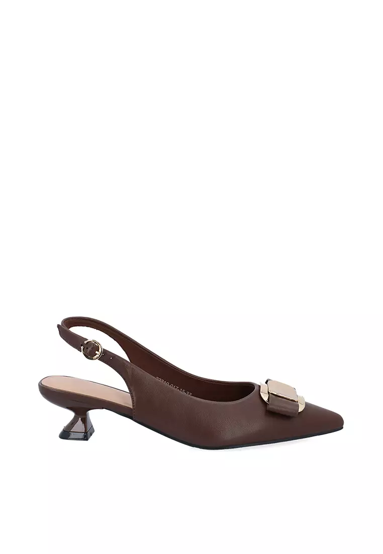 Discount on Carlo Rino  shoes - SKU: Dark Brown Arabella Slingback Flats