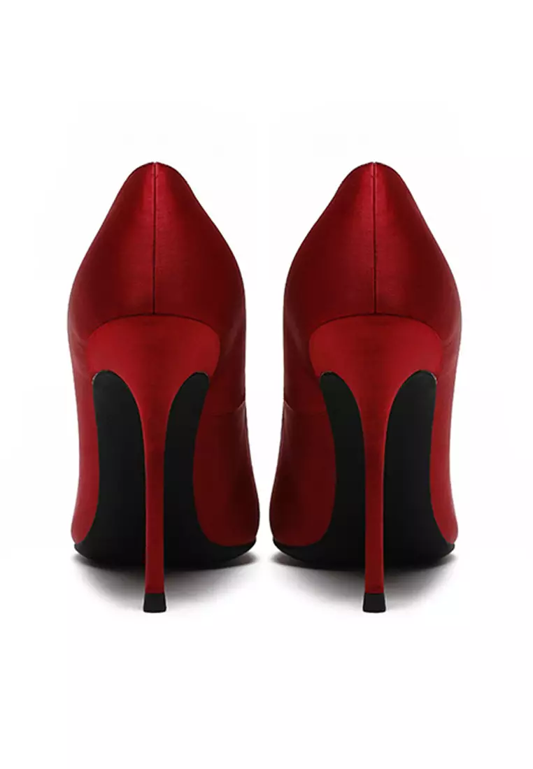 10CM Silk Fabrics Pointed High Heel Shoes HZL213