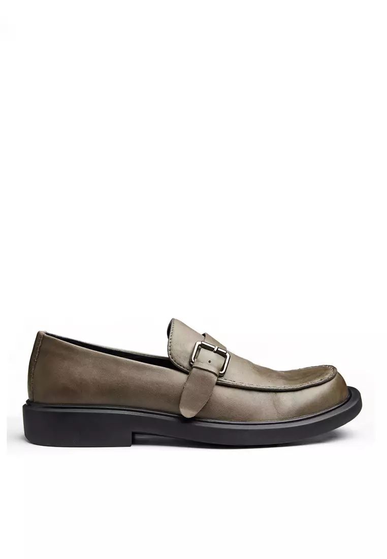 Discount on Twenty Eight Shoes  shoes - SKU: VANSA Top Layer Cowhide Buckle Slip-on Loafer  VSM-C2975