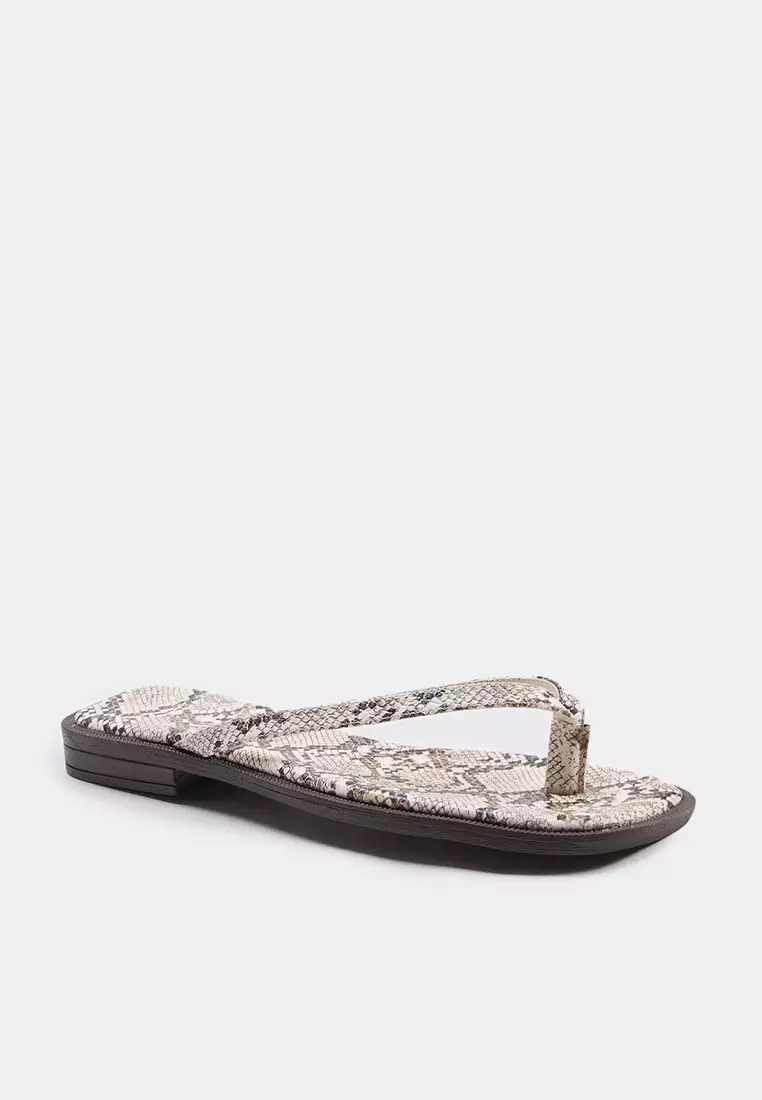 Snake Print Flip Flops