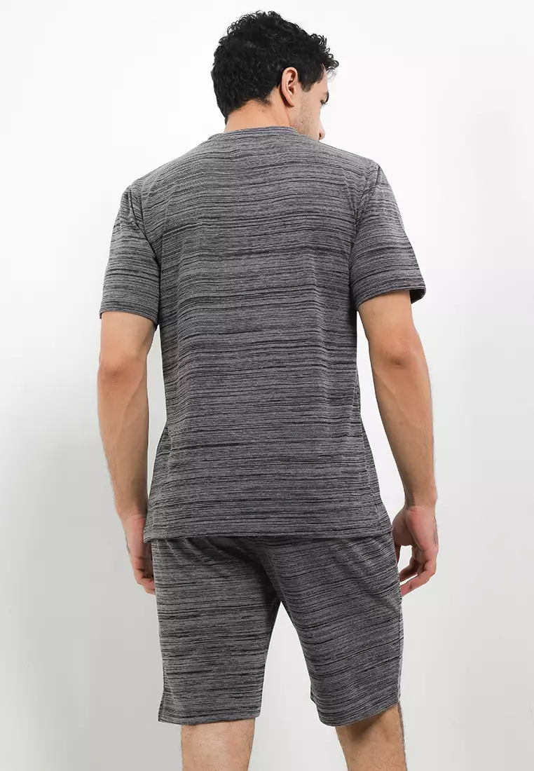 Short Sleeve Short Pants Stripe Mens