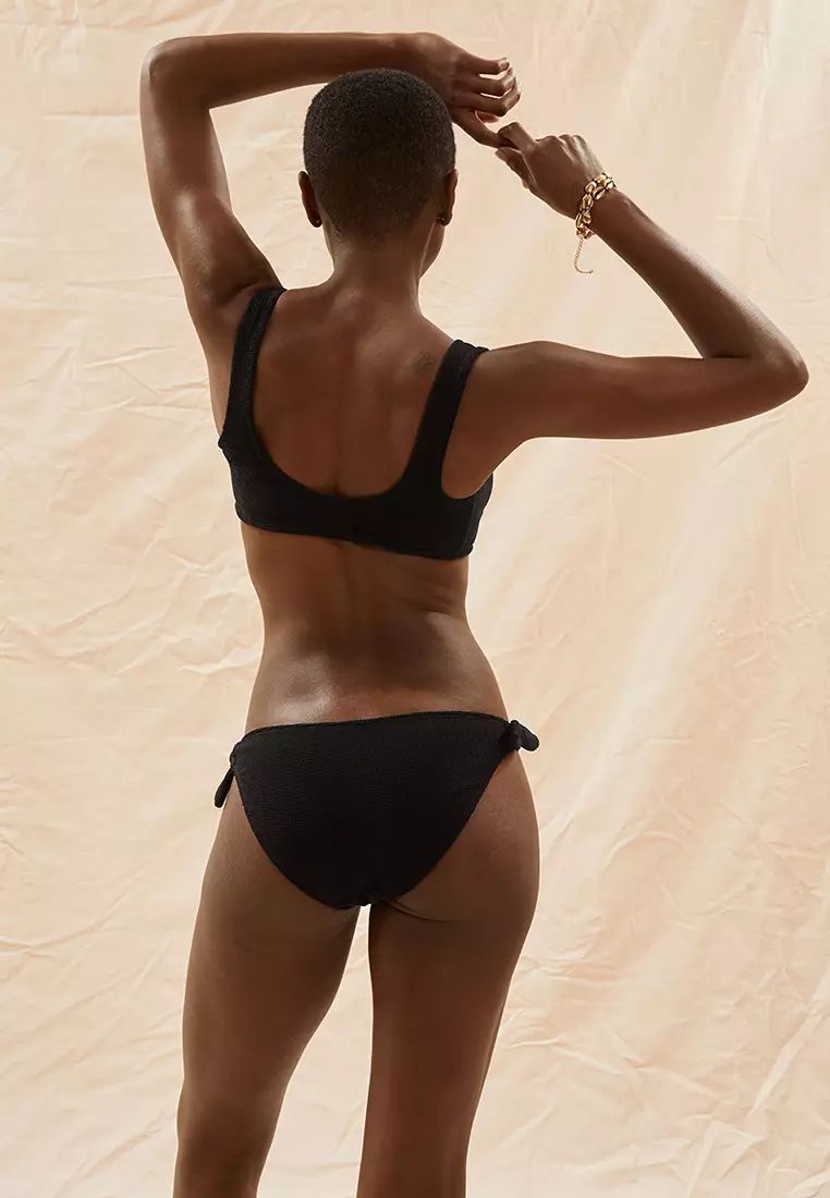 Crepe Knot Tie Bikini Top