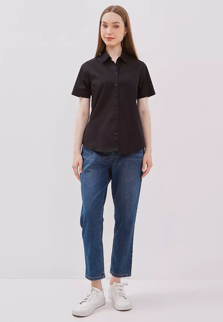 C2 Elaine Black Kemeja Casual Wanita