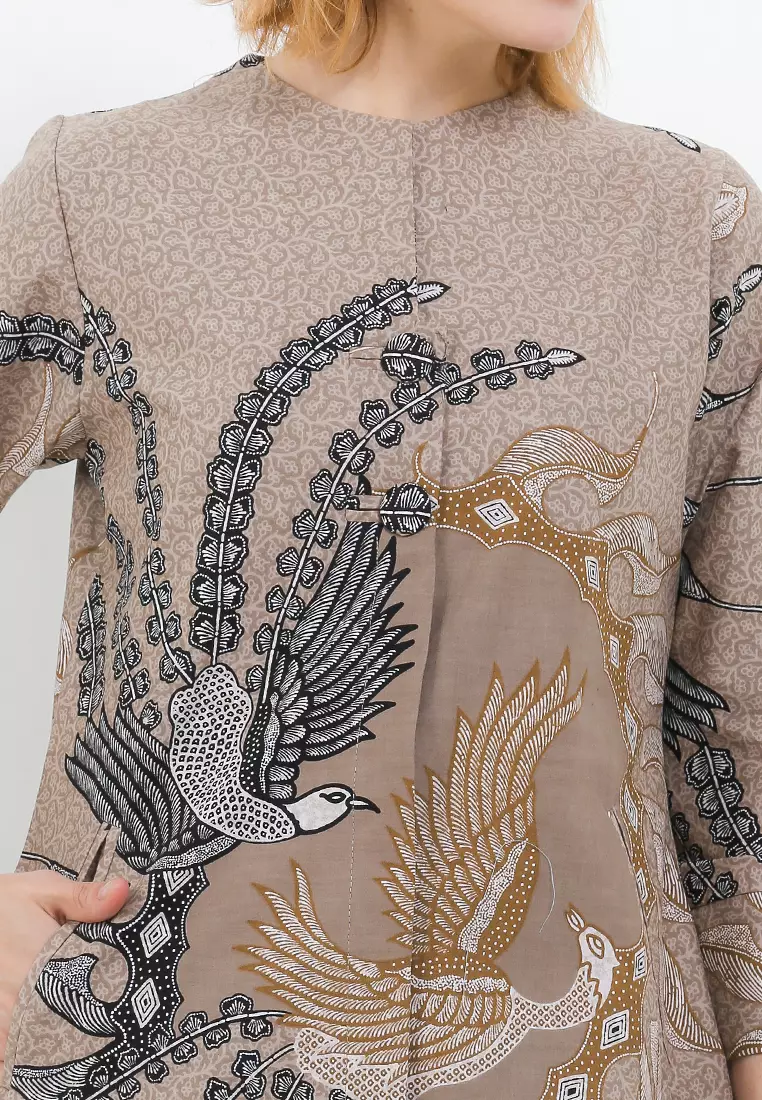 BATIK TALENTA EXCLUSIVE batik wanita blous KAKATUA CREAM KHAKI
