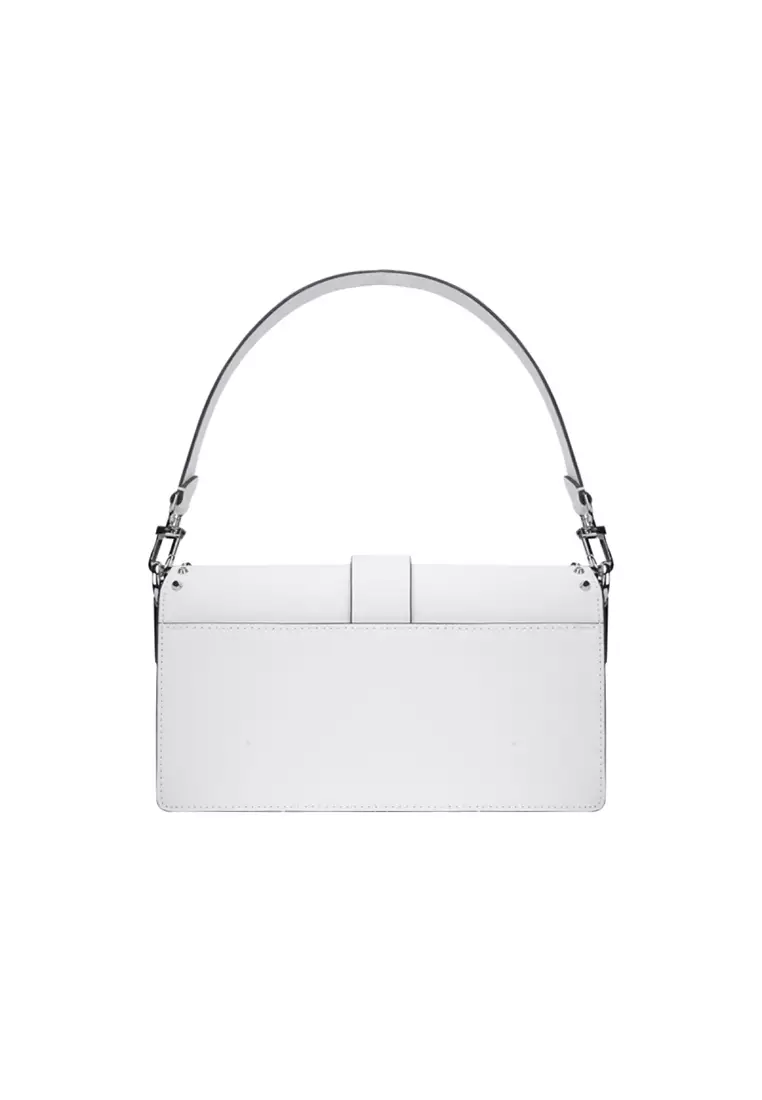 Michael Kors MK GREENWICH Cow Leather Medium Ladies Bag 30S2SGRL8L OPTIC WHITE