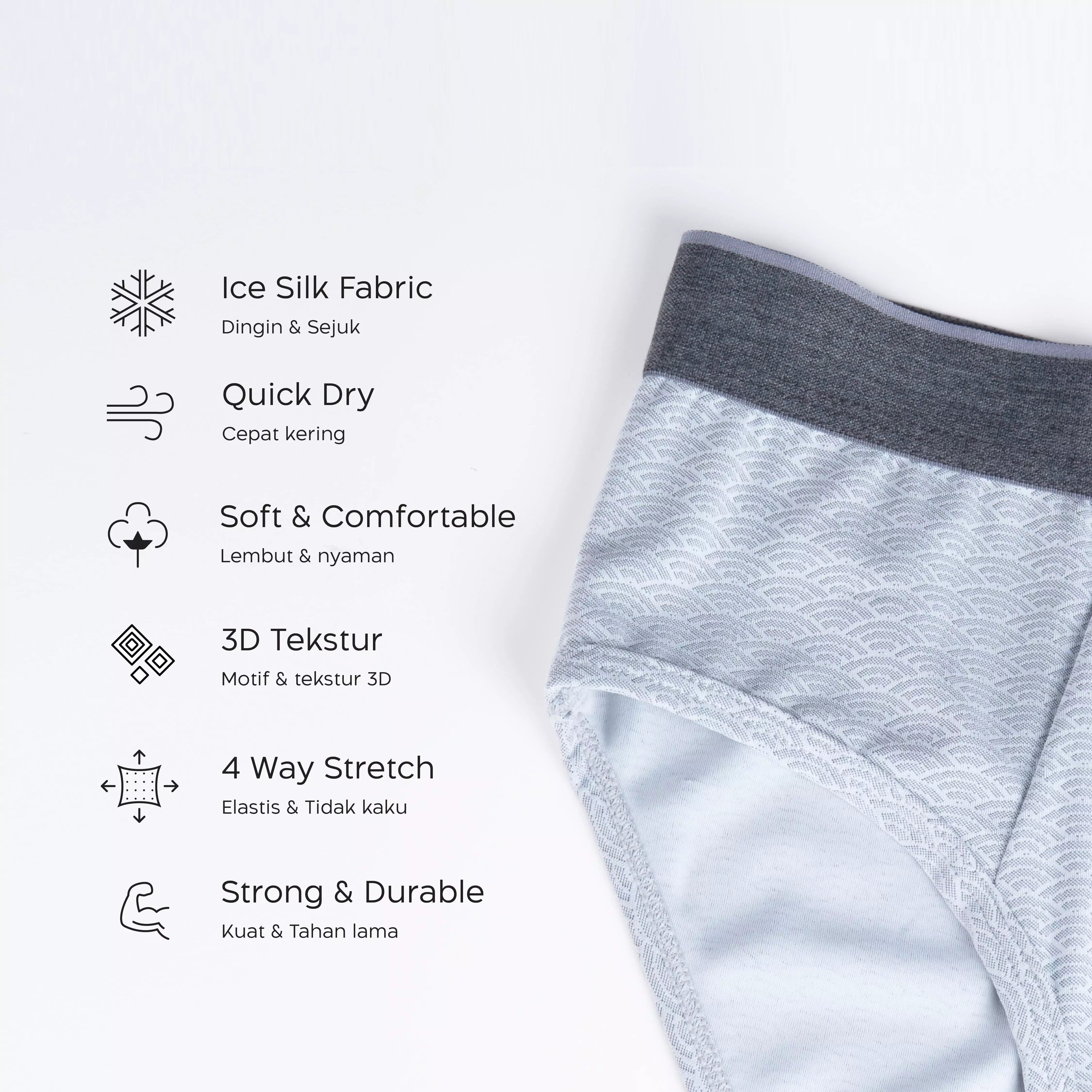 Flyman 3D Patterned Briefs 1 pcs FM 3446 - Abu-Abu