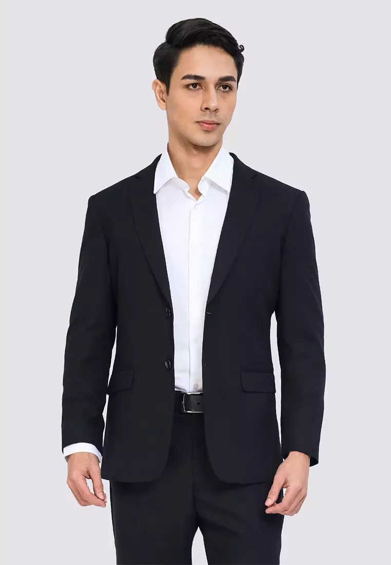 Texture Slim Fit Stretch Suit Jacket