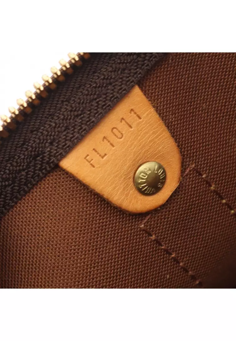 Pre-Loved Louis Vuitton Keepall 45 monogram Boston bag PVC leather Brown