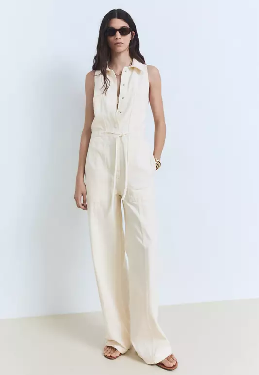 Long Denim Jumpsuit