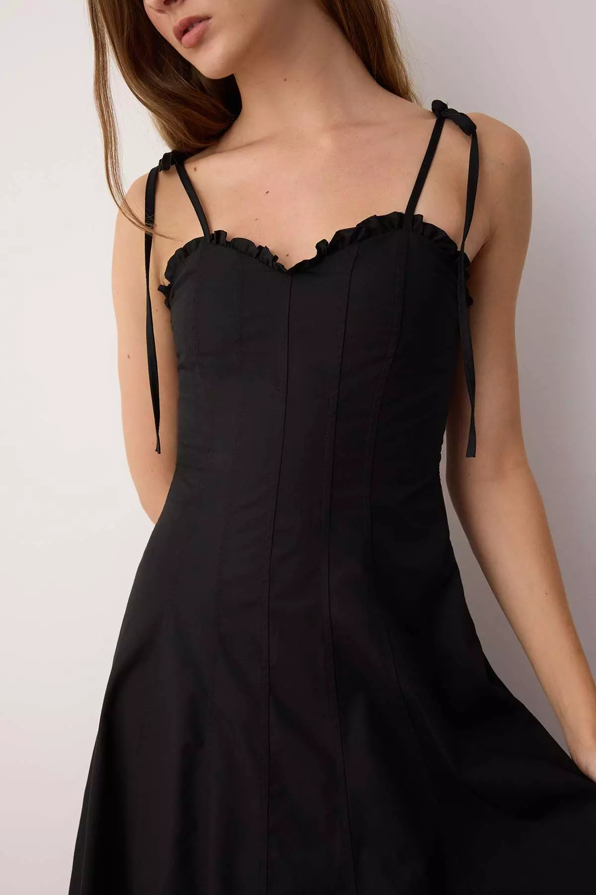 Black Waist Opening Maxi Dress