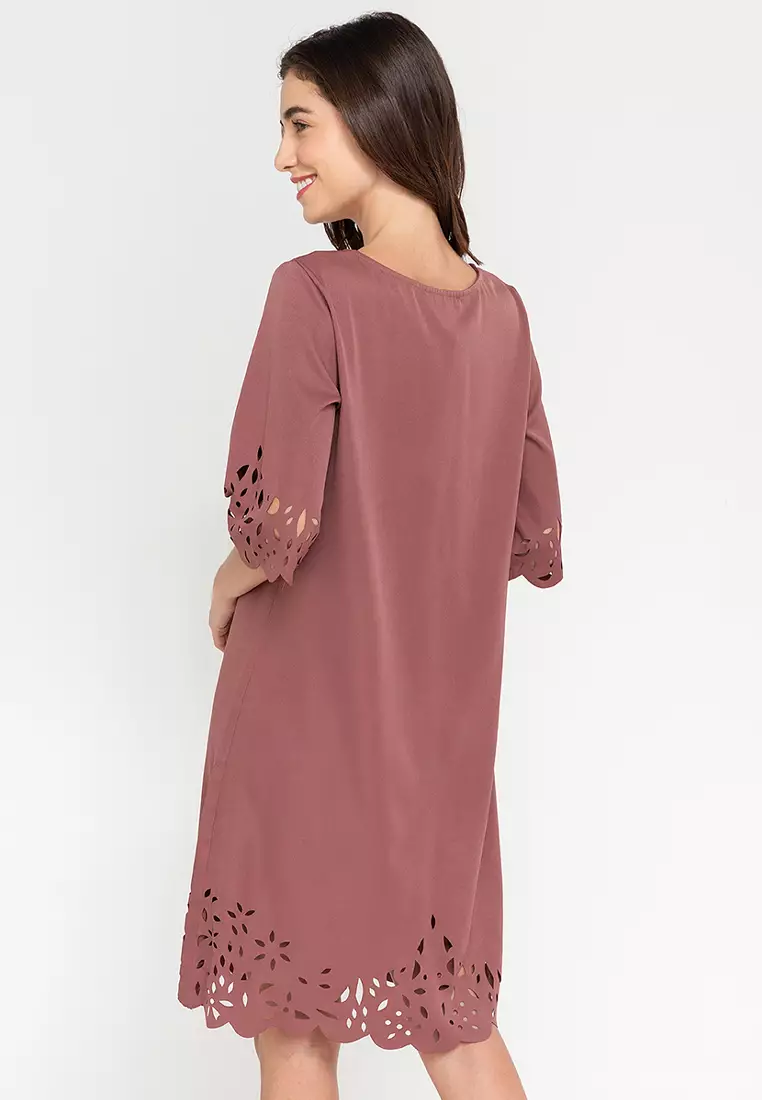 Caryl Laser Cut Hem Dress