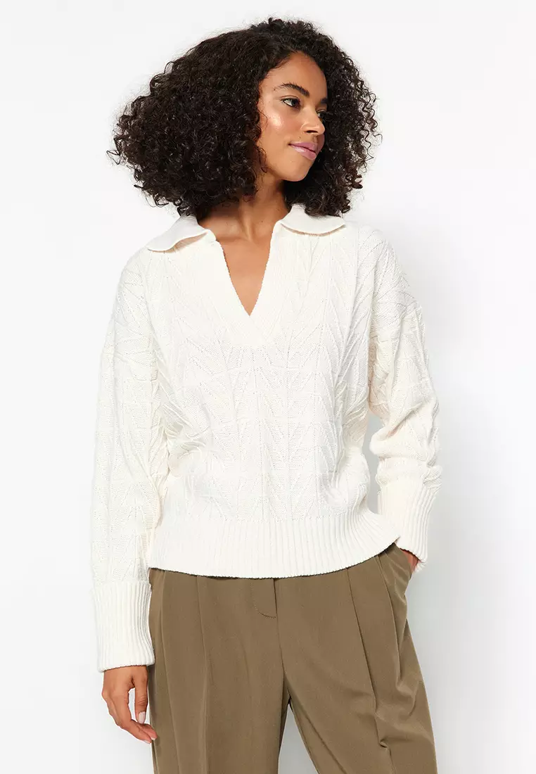 Buy Trendyol Collar Knit Sweater 2024 Online ZALORA Singapore