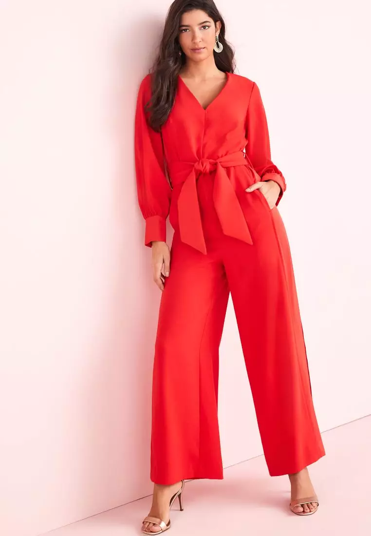 Buy NEXT Tailored Wide Leg Belted Jumpsuit 2024 Online ZALORA   Next 4822 4086803 1 