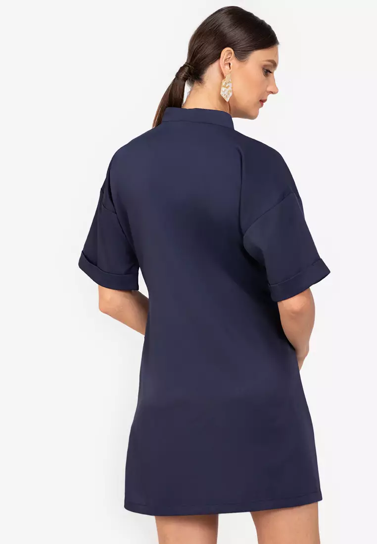 Buy ZALORA WORK Notch Collar Tunic Dress Online ZALORA Malaysia