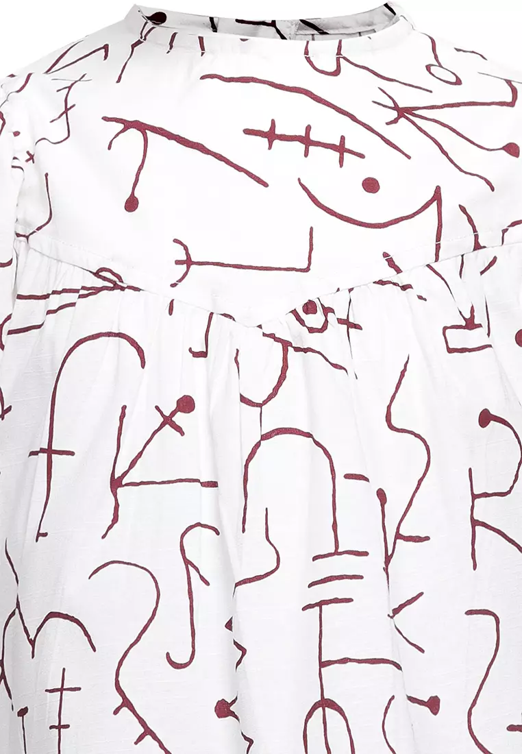 Qna Girl Tabana Blouse Pendek anak Putih