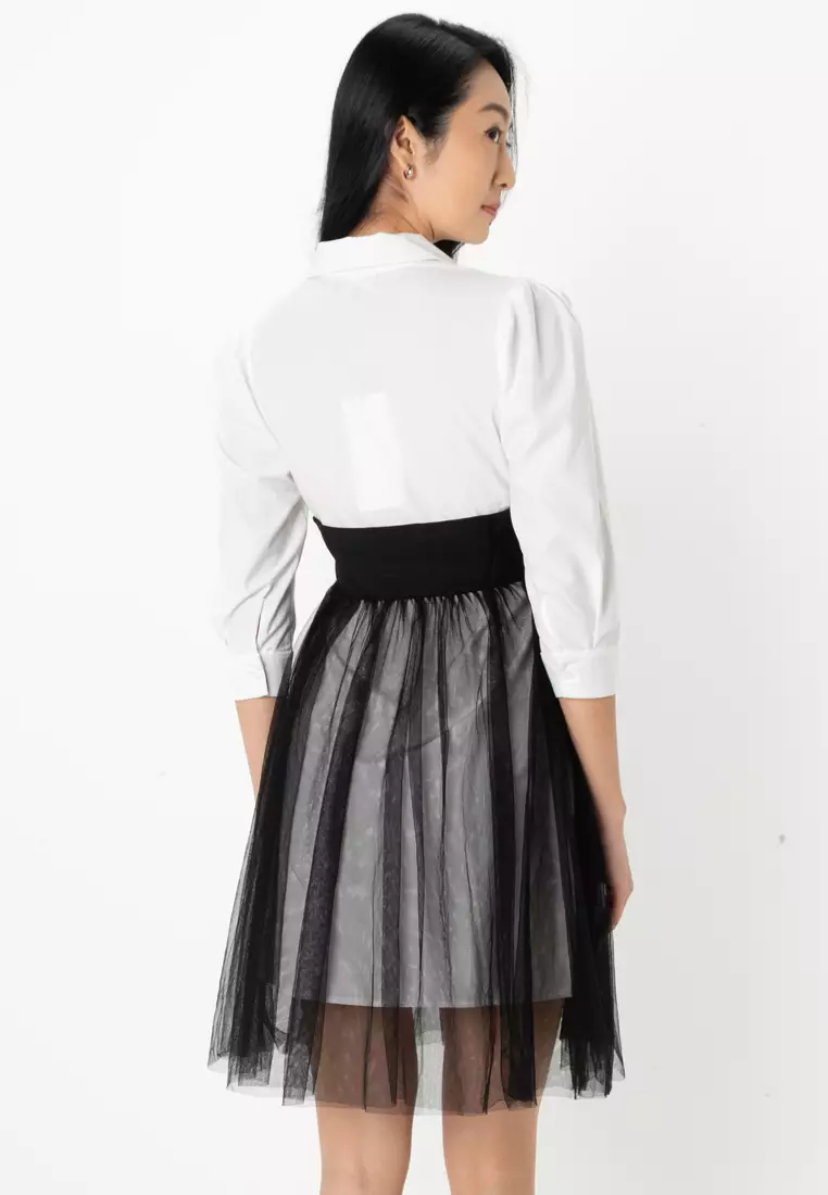 Calla Tulle Shirt Dress