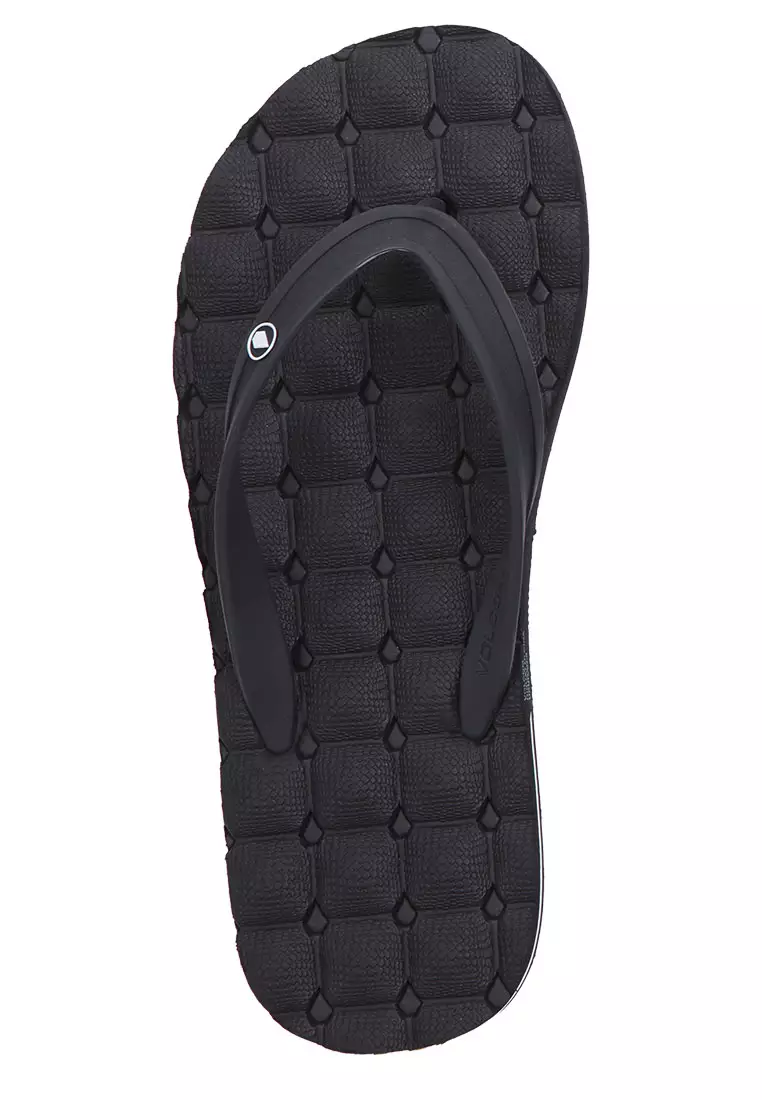 MSN RECLINER RUBBER 2 SANDALS BLACK WHITE