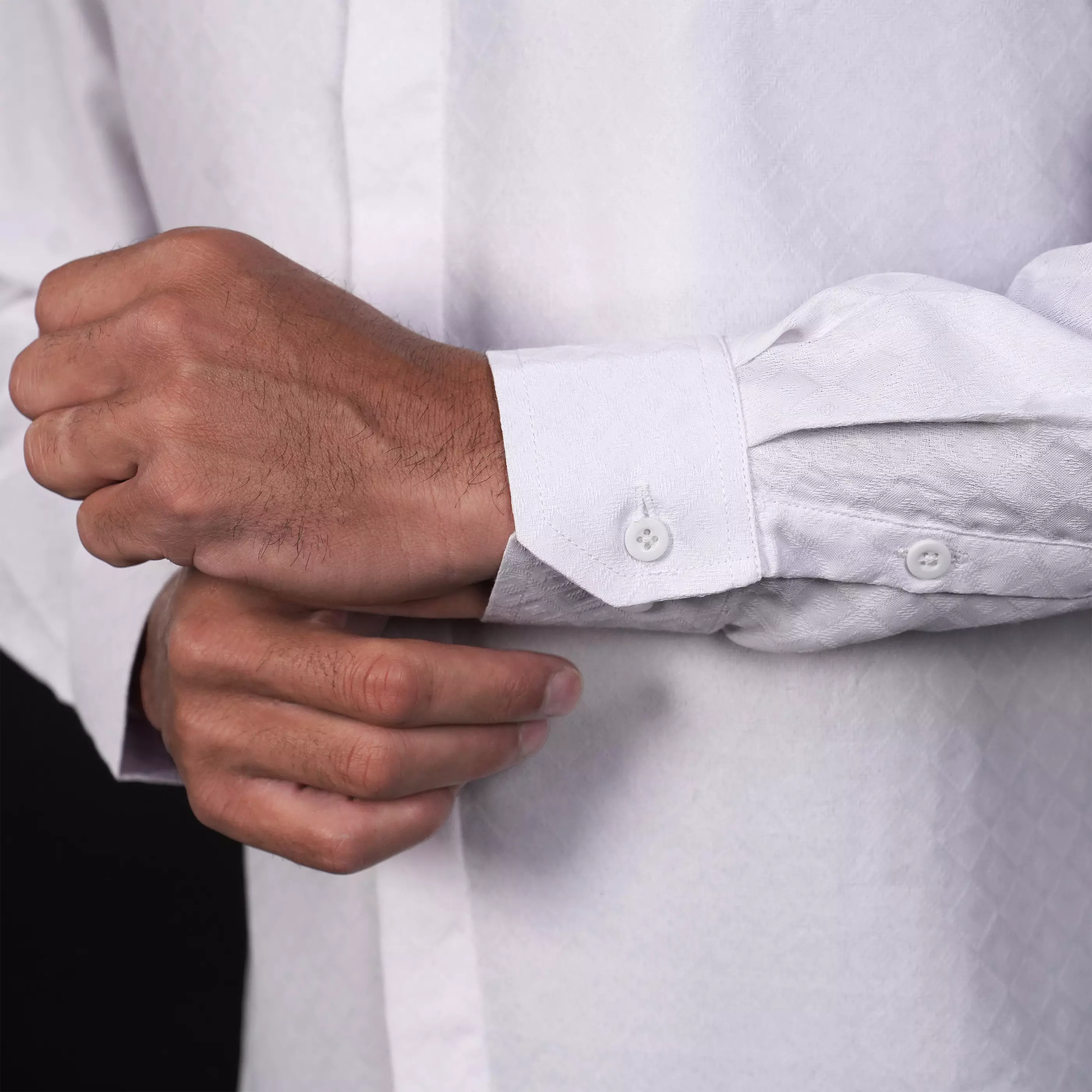 Casella Baju Koko Pria Lengan Panjang Motif Elegan | Baju Koko Yusuf 9022 White