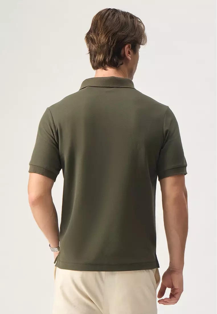 Pique Polo with Contrast Placket