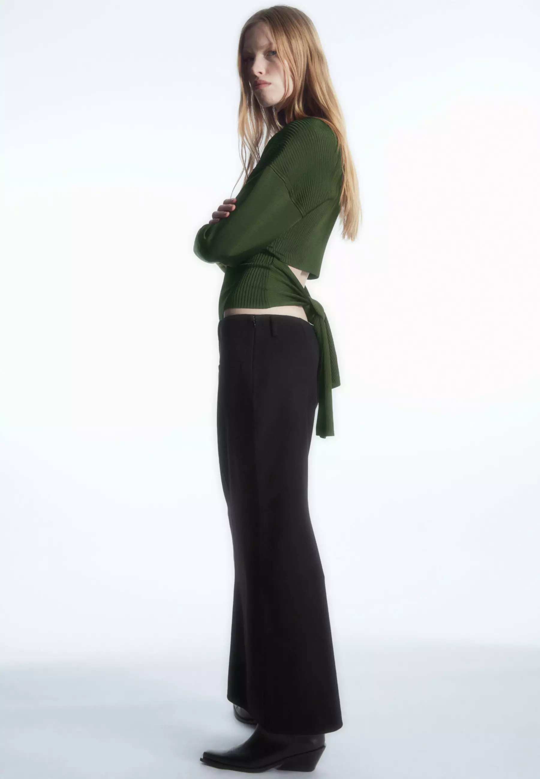 Open-Back Ribbed-Knit Top