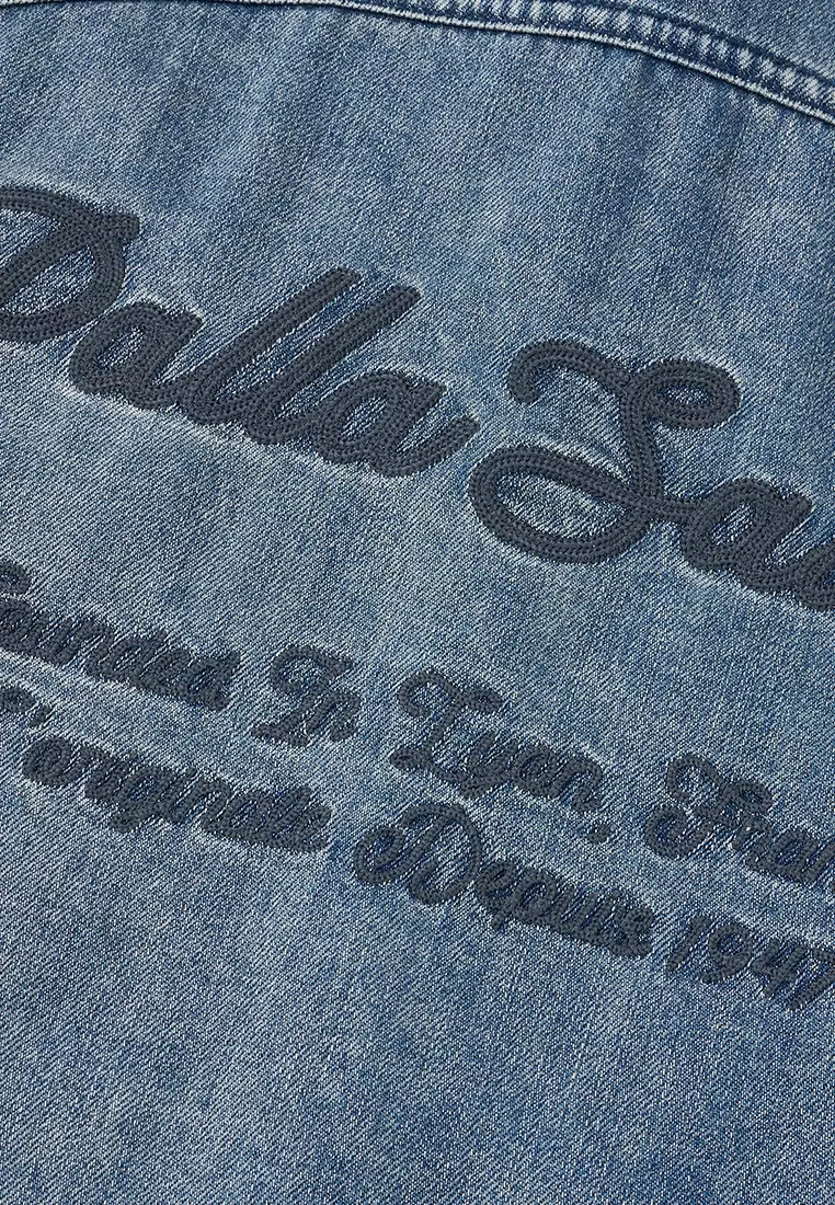 男裝 PALLADIUM LOGO 寬鬆長袖牛仔裇衫