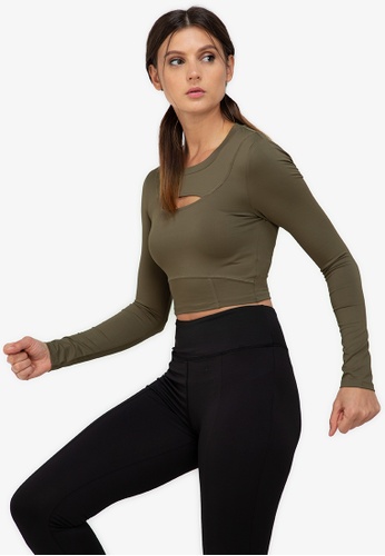 ZALORA ACTIVE green Keyhole Front Back Cut Out Detail Top 7C5AAAA8643168GS_1