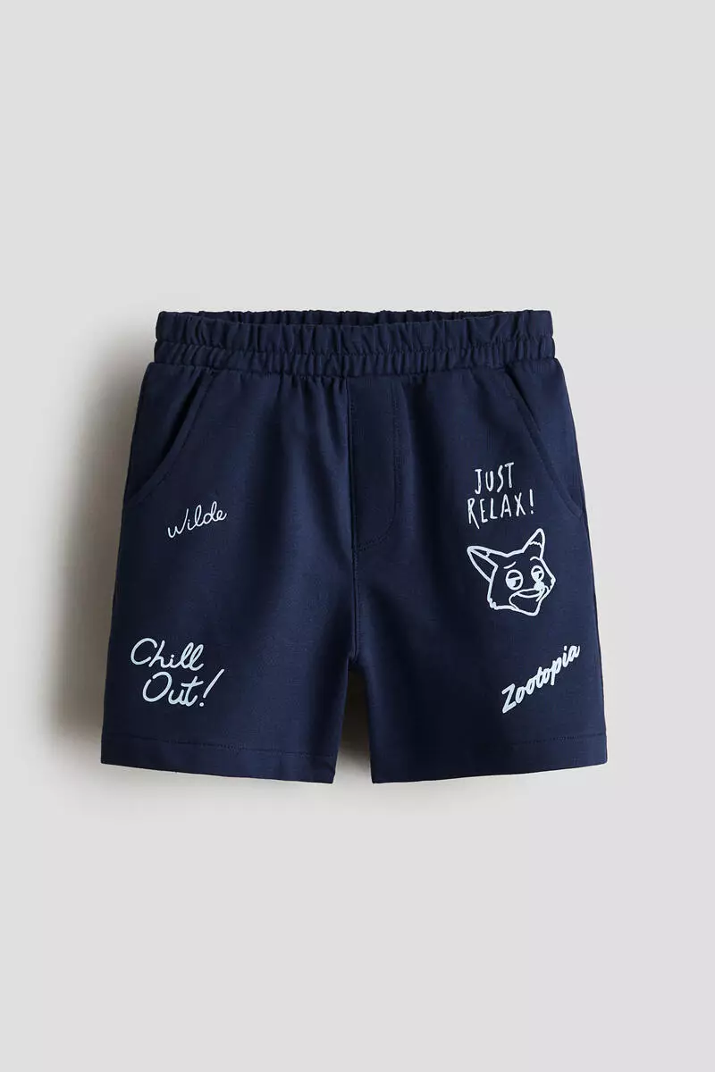 Printed cotton sweatshirt shorts