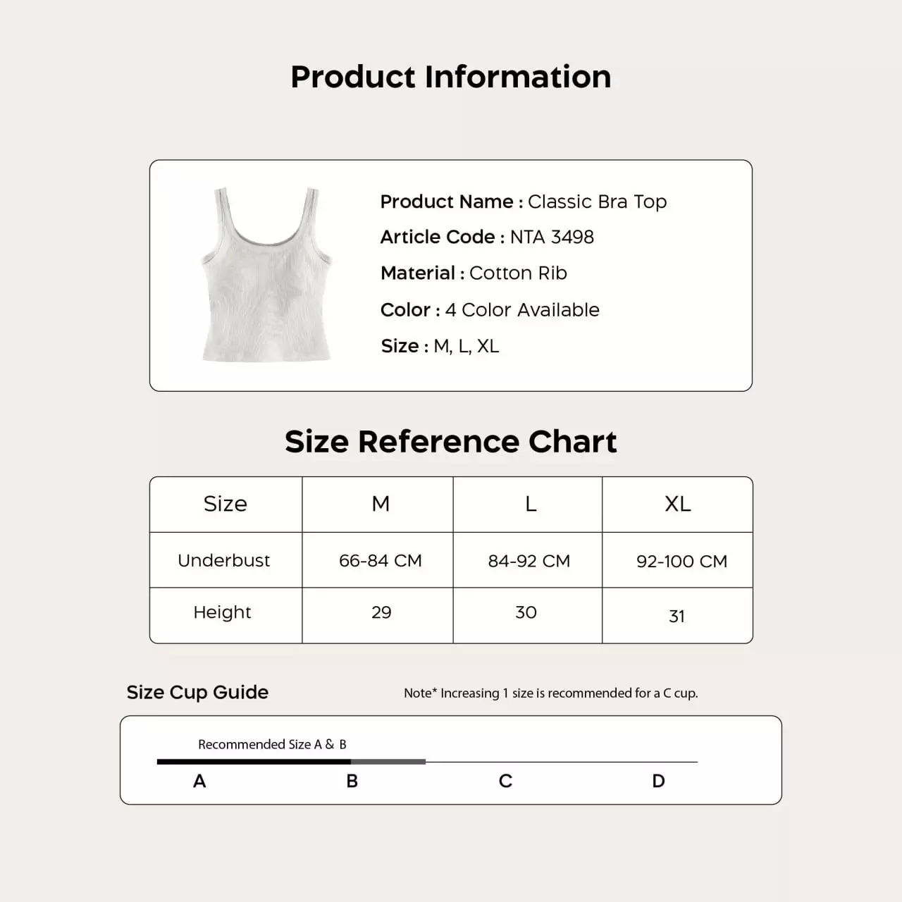 Nathalie Bra Top Cotton Blend NTA 3498 - Hitam