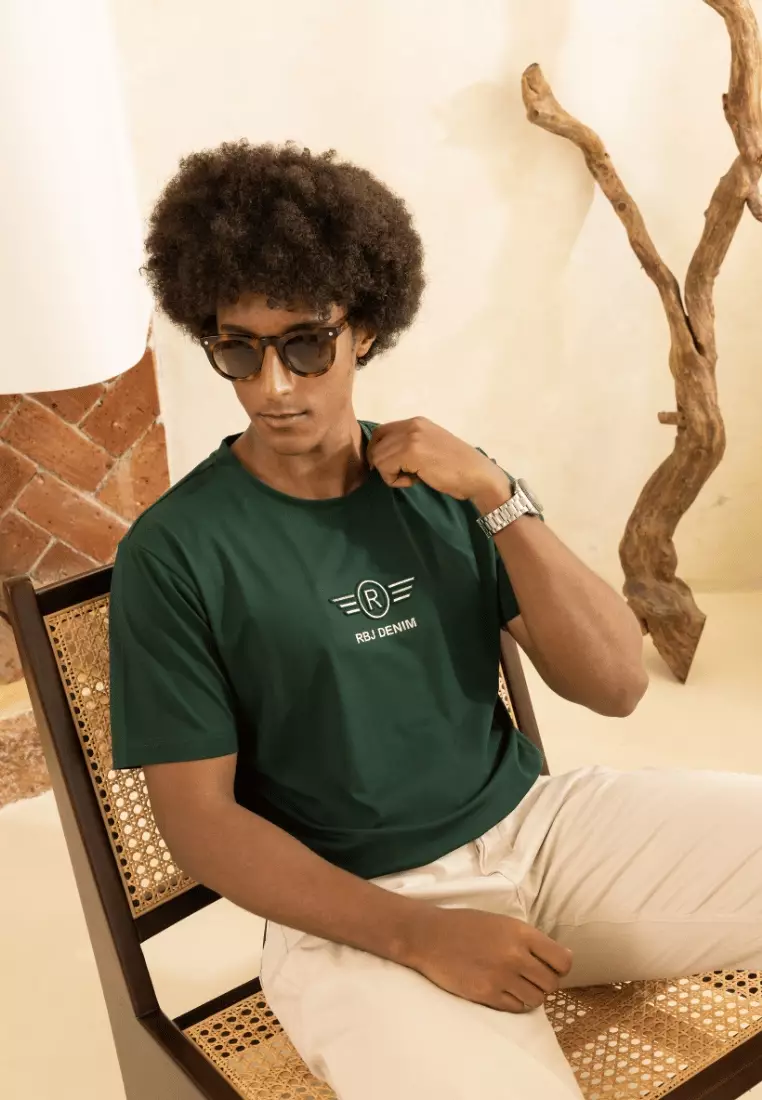 RBJ T-Shirt Cotton Spandex Emboss Pria 2482370801