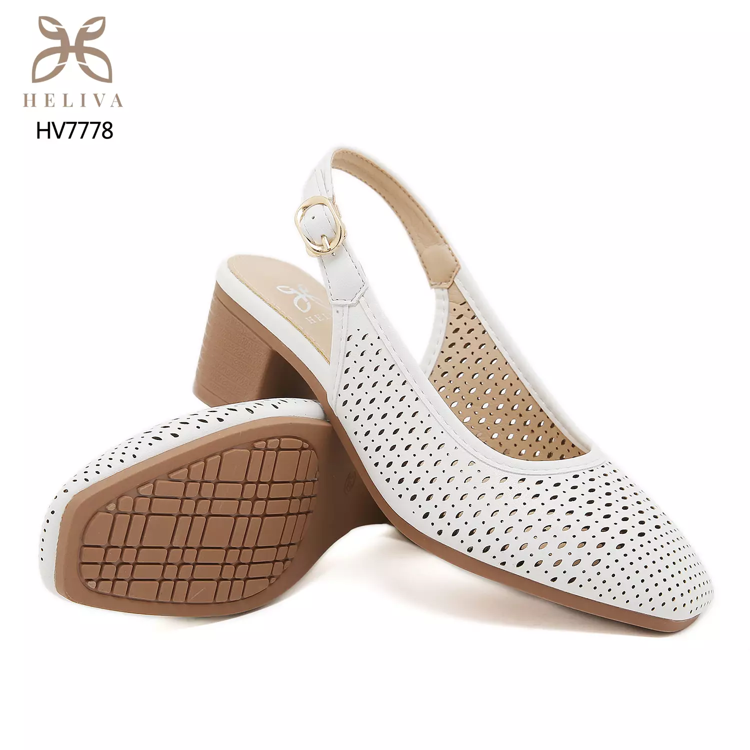 HELIVA REVINA – Laser Cut Slingback Heels HV7778