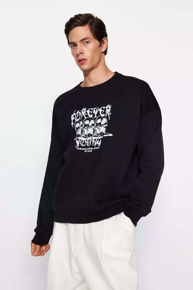 Wide crew neck on sale sweatshirt