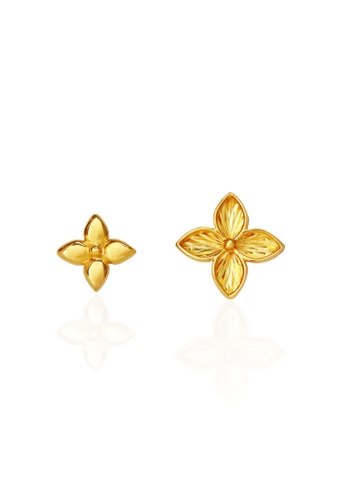 Mistgold gold Glacier Ivy Earstuds in 916 Gold FDBC6AC467BEBBGS_1