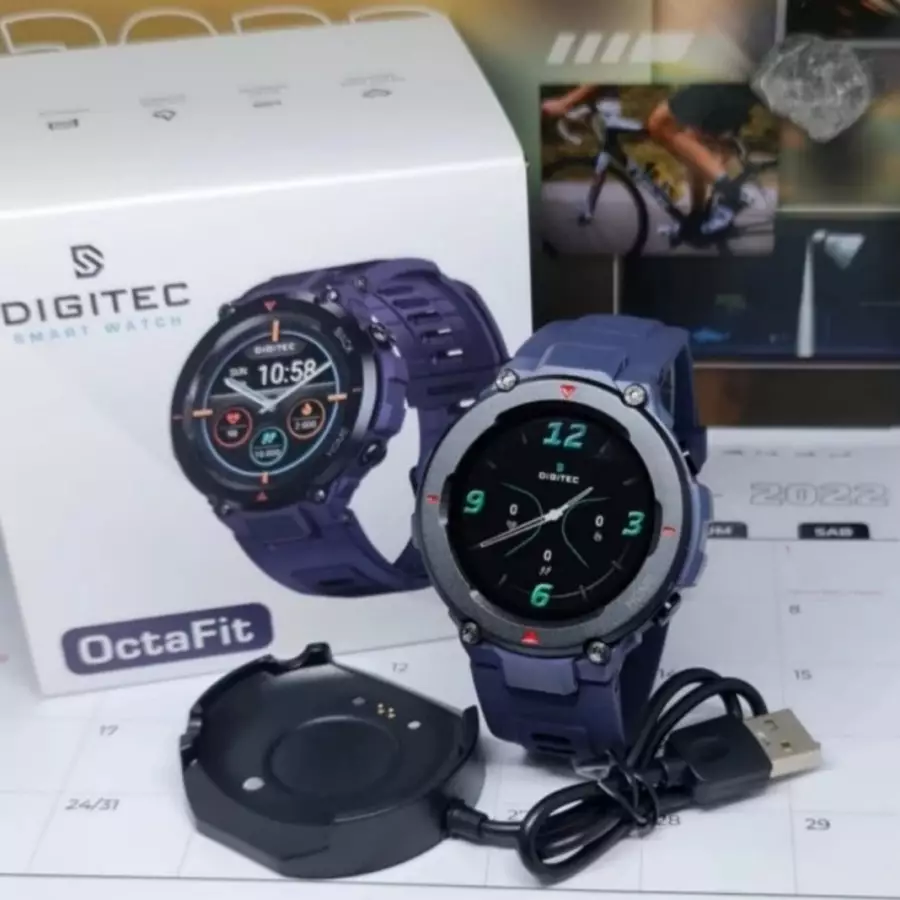 Digitec Octafit Smartwatch karet biru
