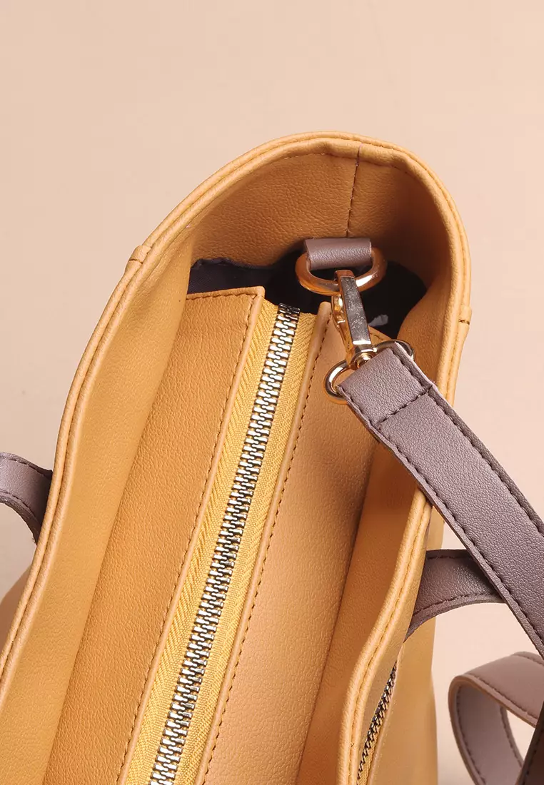 Tas Tote Wanita Silvertote Chelsea Mustard