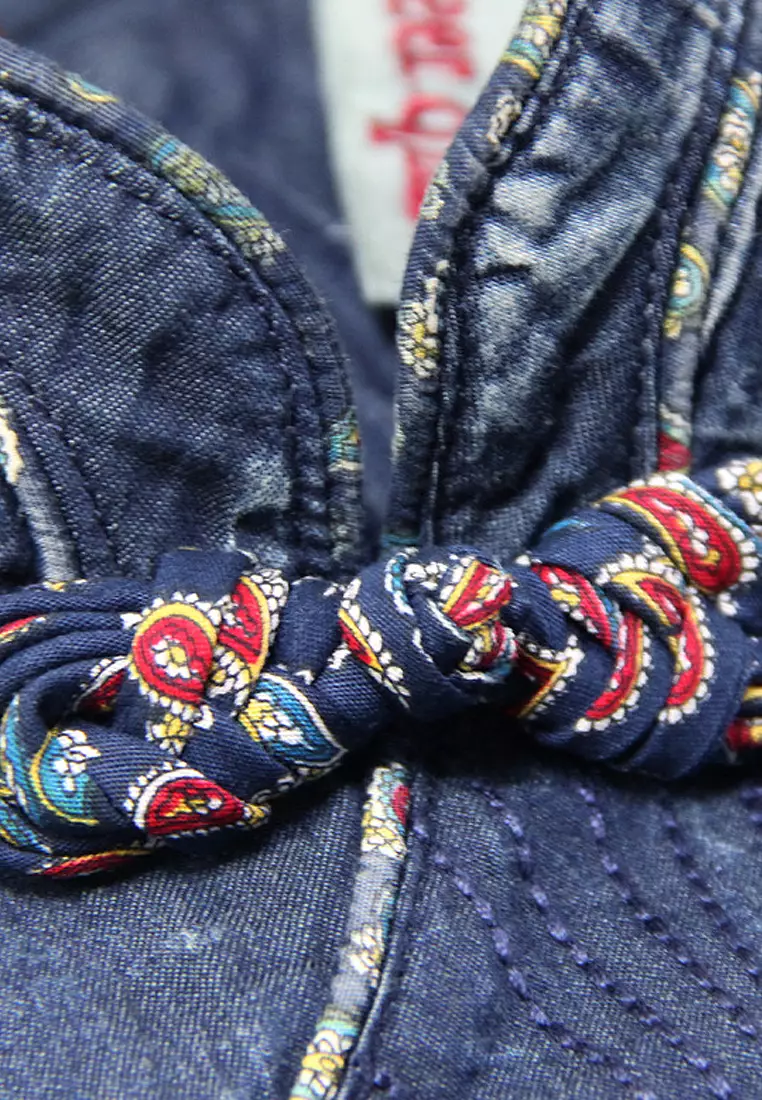 ジャケット・アウター FIORE PRINT DENIM DRESS FIORE PRINT DENIM DRESS