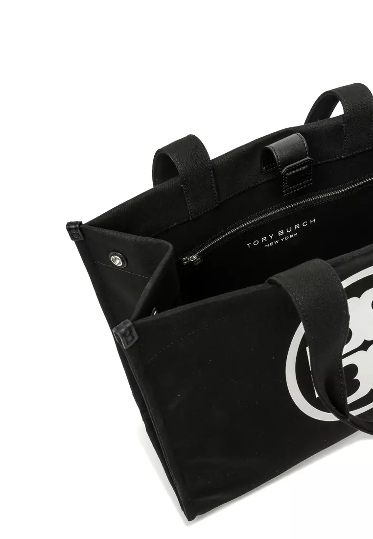 Tory burch ella on sale canvas leather tote