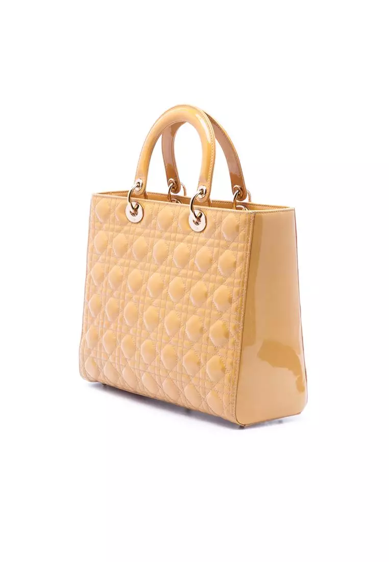Pre-Loved Dior Large Patent Cannage Lady Dior