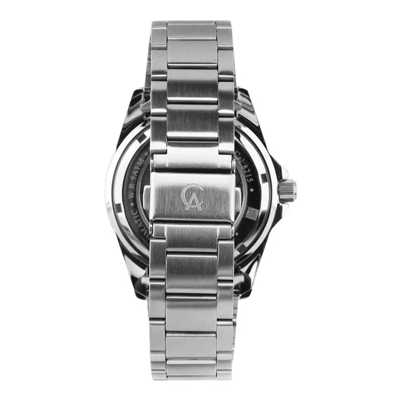 Jam Tangan Pria Alexandre Christie AC 6676 MA BSSLB Men Automatic Baby Blue Dial Stainless Steel Strap