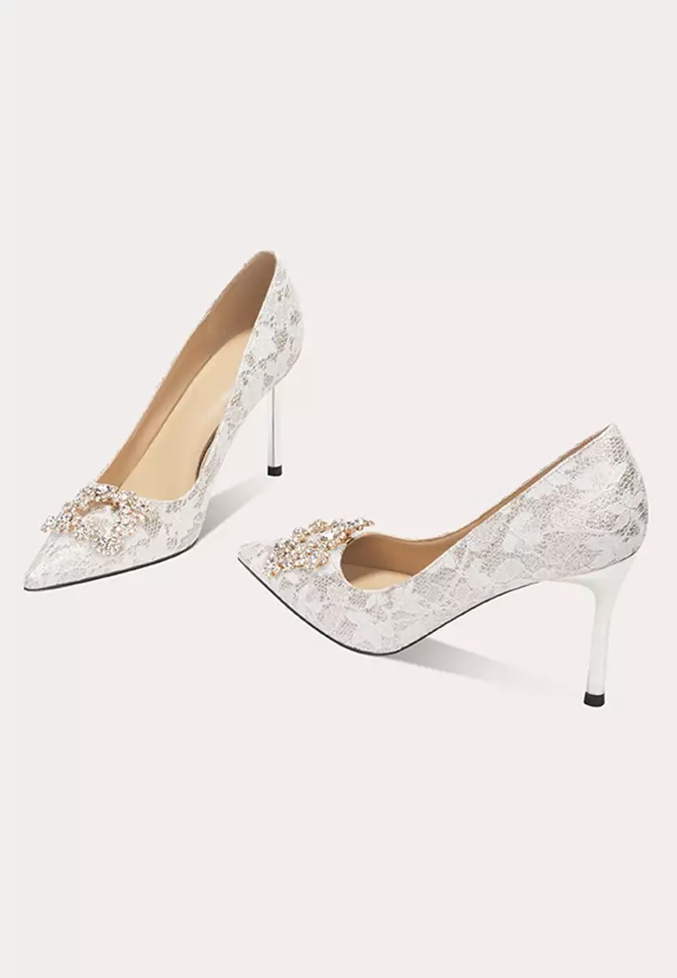 6CM 水鑽方釦尖頭婚宴高跟鞋 PX708-B53