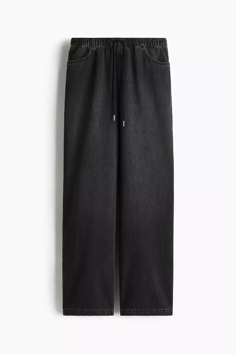 Denim drawstring trousers