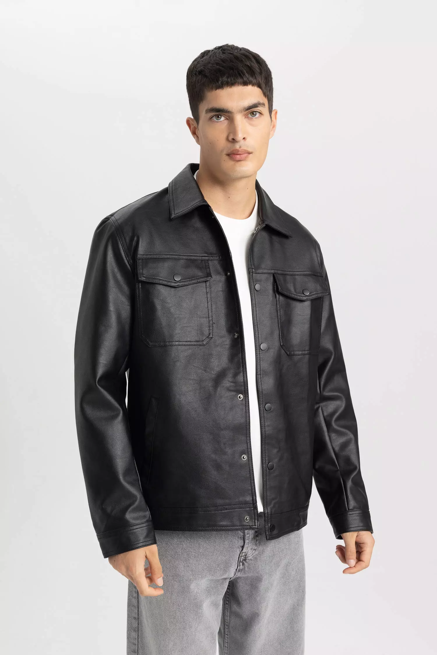 Polo black leather jacket best sale