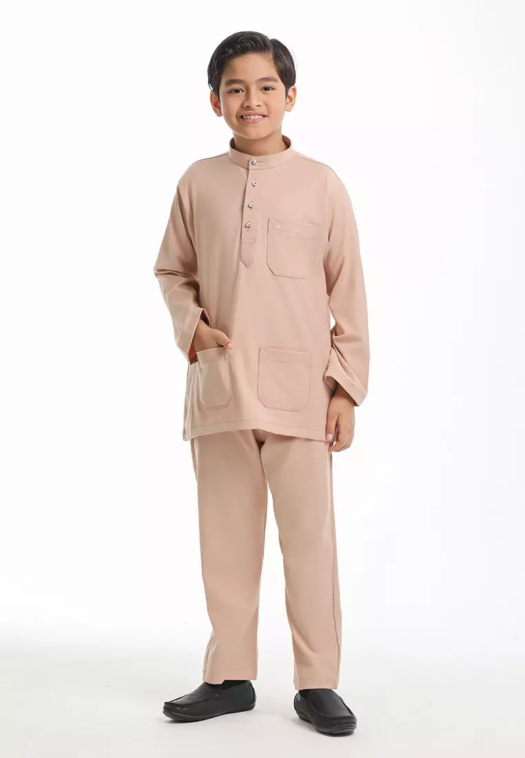 Alain Delon Baju Melayu Cekak Musang Budak - 19026504-81SiroccoLightBrown