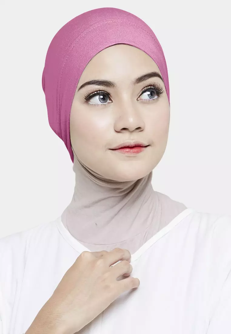 Cotton Bee - Inner Rayon Basic | Ciput Hijab Karet | Dalaman Kerudung - Berry Blush